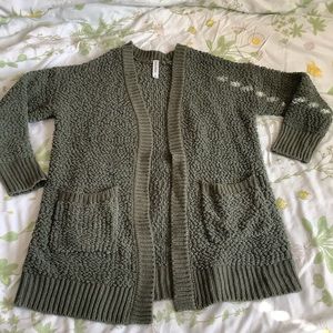 Forrest green Sherpa-like sweater